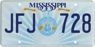 MS license plate JFJ728