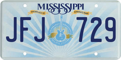MS license plate JFJ729