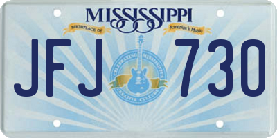 MS license plate JFJ730