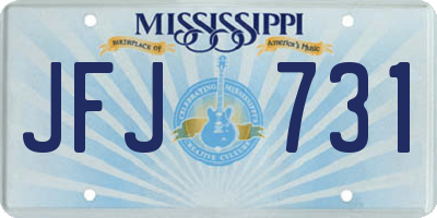 MS license plate JFJ731