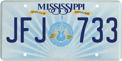 MS license plate JFJ733