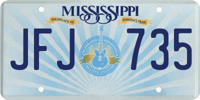 MS license plate JFJ735