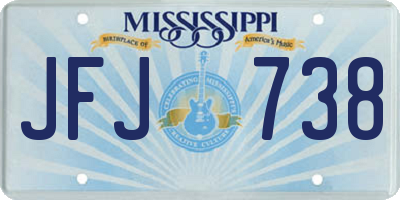 MS license plate JFJ738