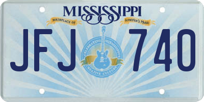MS license plate JFJ740