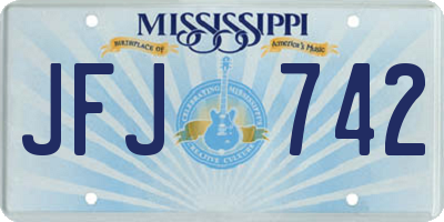 MS license plate JFJ742