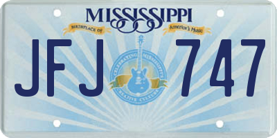 MS license plate JFJ747