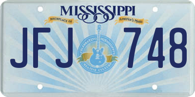 MS license plate JFJ748