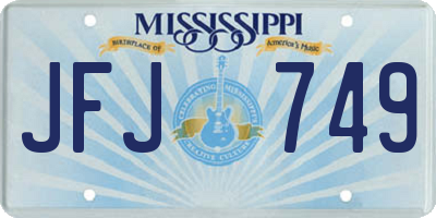 MS license plate JFJ749