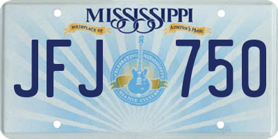 MS license plate JFJ750