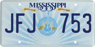 MS license plate JFJ753