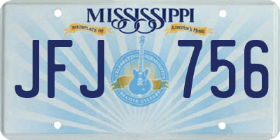 MS license plate JFJ756
