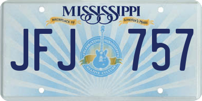 MS license plate JFJ757