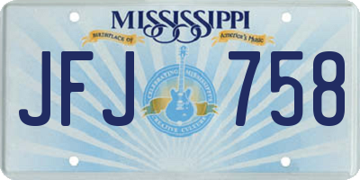 MS license plate JFJ758