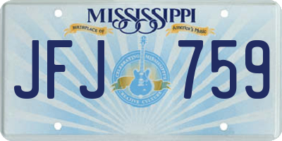 MS license plate JFJ759