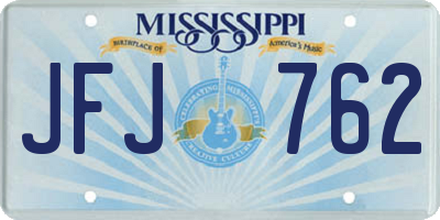 MS license plate JFJ762