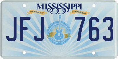 MS license plate JFJ763