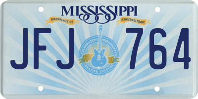 MS license plate JFJ764