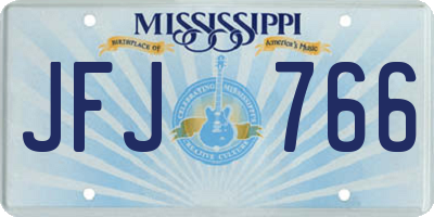 MS license plate JFJ766