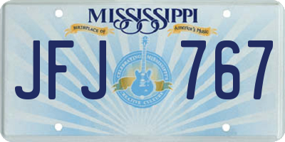 MS license plate JFJ767