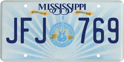 MS license plate JFJ769