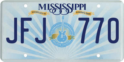 MS license plate JFJ770