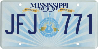 MS license plate JFJ771