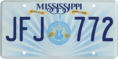 MS license plate JFJ772