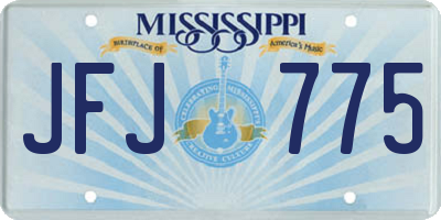 MS license plate JFJ775