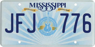 MS license plate JFJ776