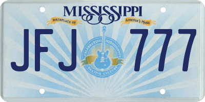 MS license plate JFJ777