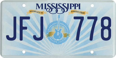 MS license plate JFJ778