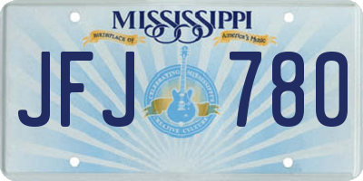 MS license plate JFJ780