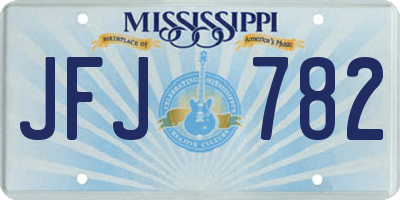MS license plate JFJ782