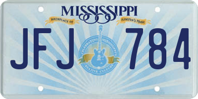 MS license plate JFJ784