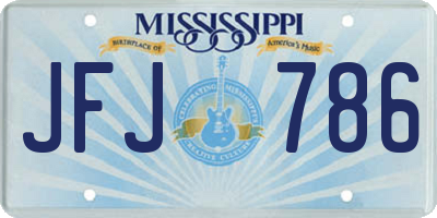 MS license plate JFJ786