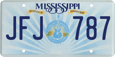 MS license plate JFJ787