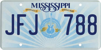 MS license plate JFJ788