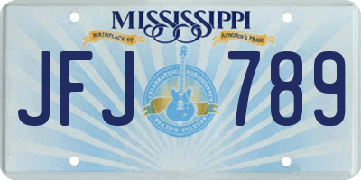 MS license plate JFJ789