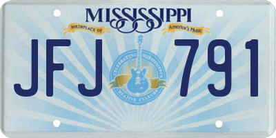 MS license plate JFJ791