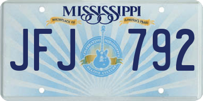 MS license plate JFJ792