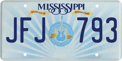 MS license plate JFJ793