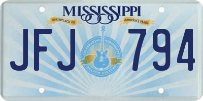 MS license plate JFJ794