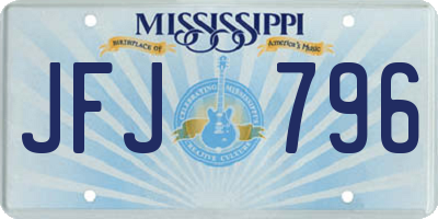 MS license plate JFJ796