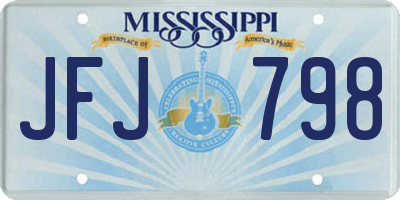 MS license plate JFJ798