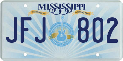MS license plate JFJ802