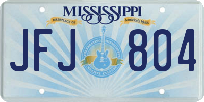 MS license plate JFJ804