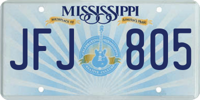 MS license plate JFJ805