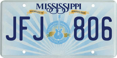 MS license plate JFJ806