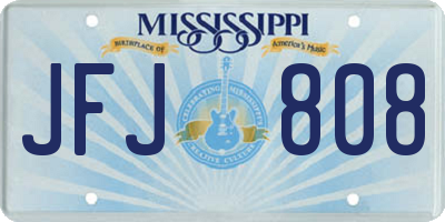 MS license plate JFJ808