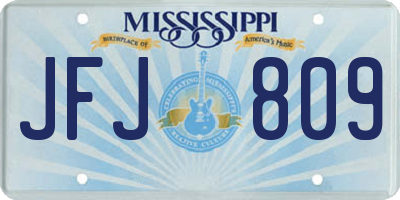 MS license plate JFJ809